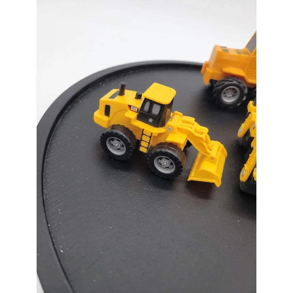 CAT Construction Vehicles Toy Lot Bulldozer Roller Loader  Plastic Set Lot Of 4